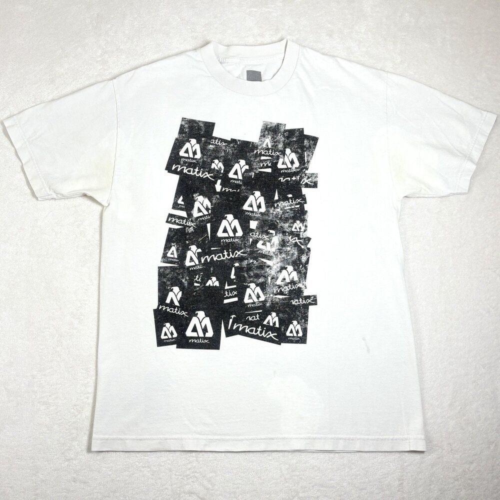 Vintage 90's Y2K Matix Skate T Shirt Mens L White Skateboarding Streetwear